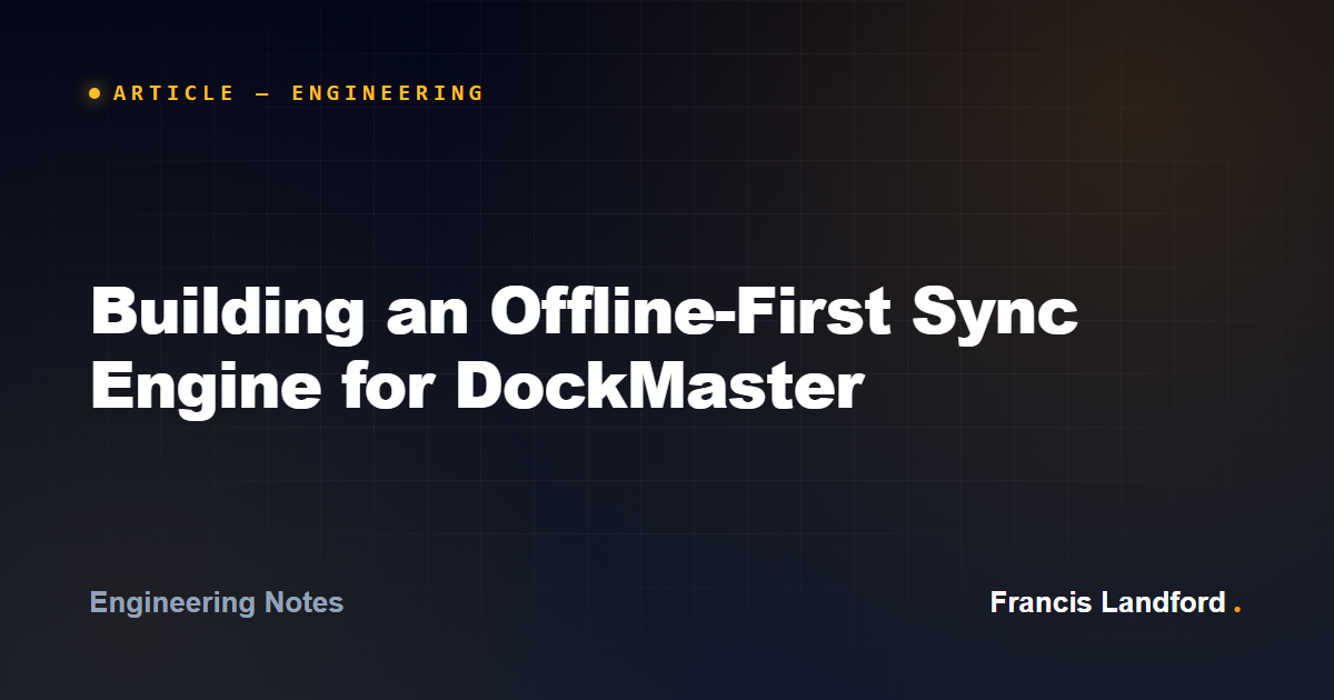 Building an Offline-First Sync Engine for DockMaster