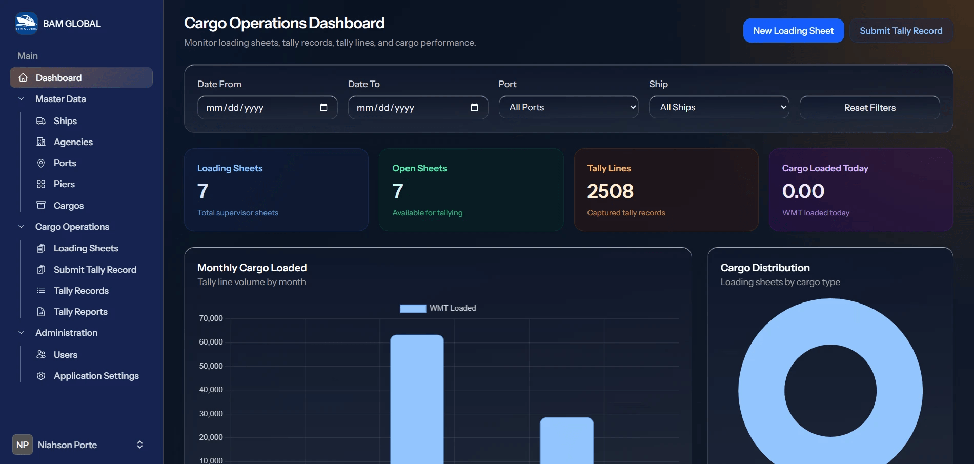 Cargo & Vessel Operations Management System (DockMaster)