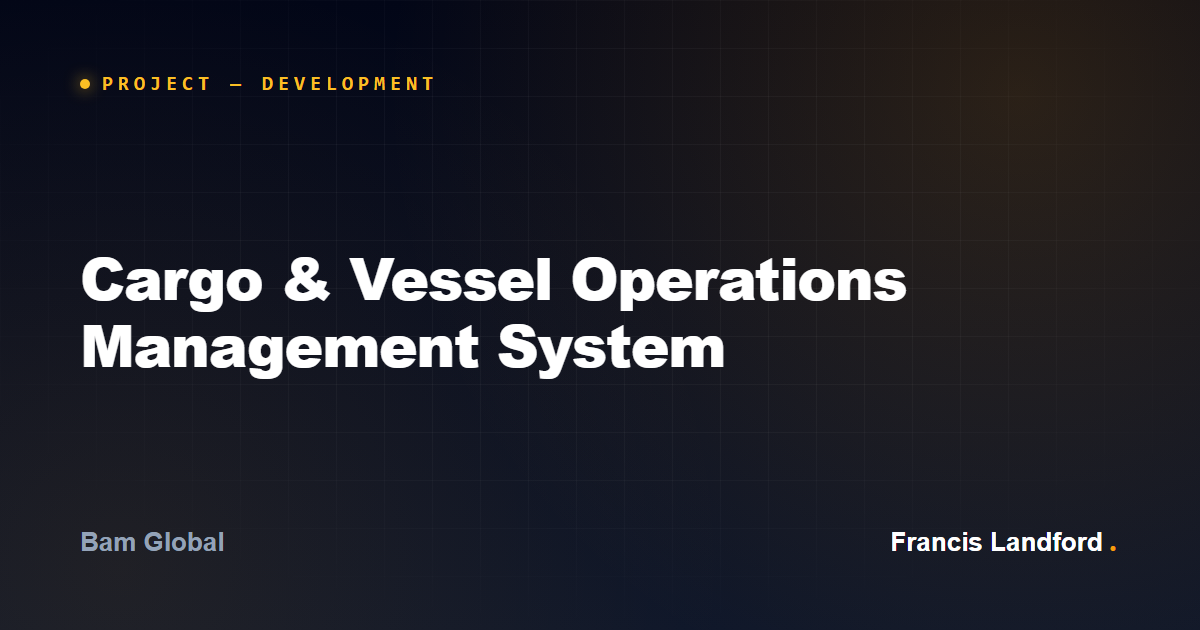 Cargo & Vessel Operations Management System (DockMaster)