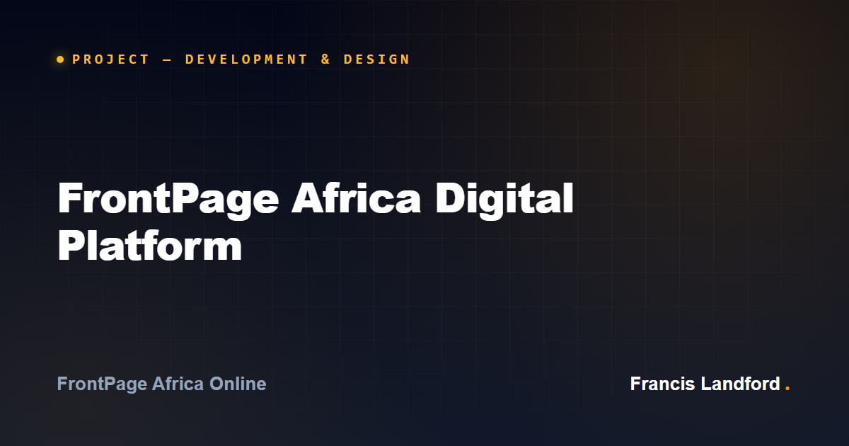 FrontPage Africa Digital Platform